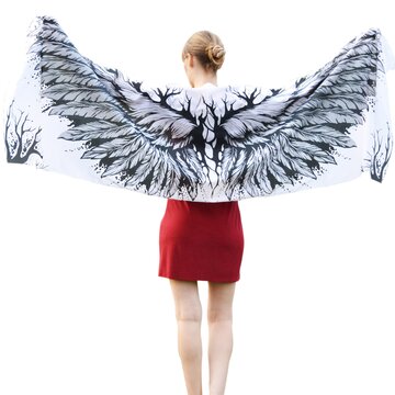 Silk Wings – white scarf