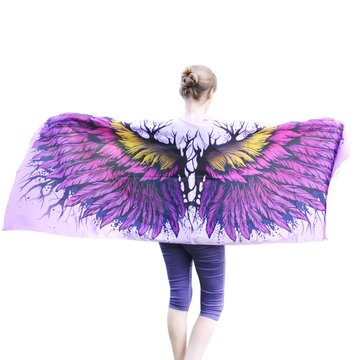 Purple women's silk maxi scarf