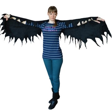 Gothic Black Wings Scarf Warm Wrap Shawl Wool Fiber