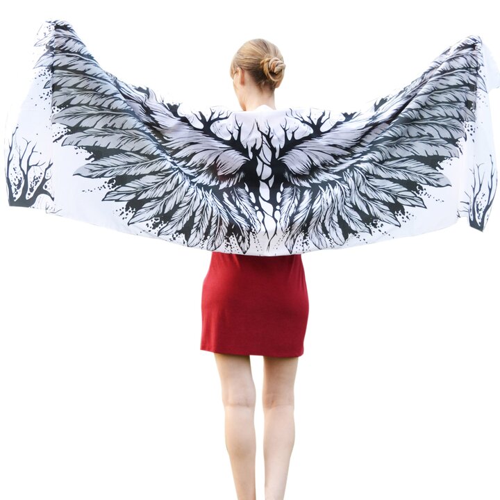Silk Wings – white scarf