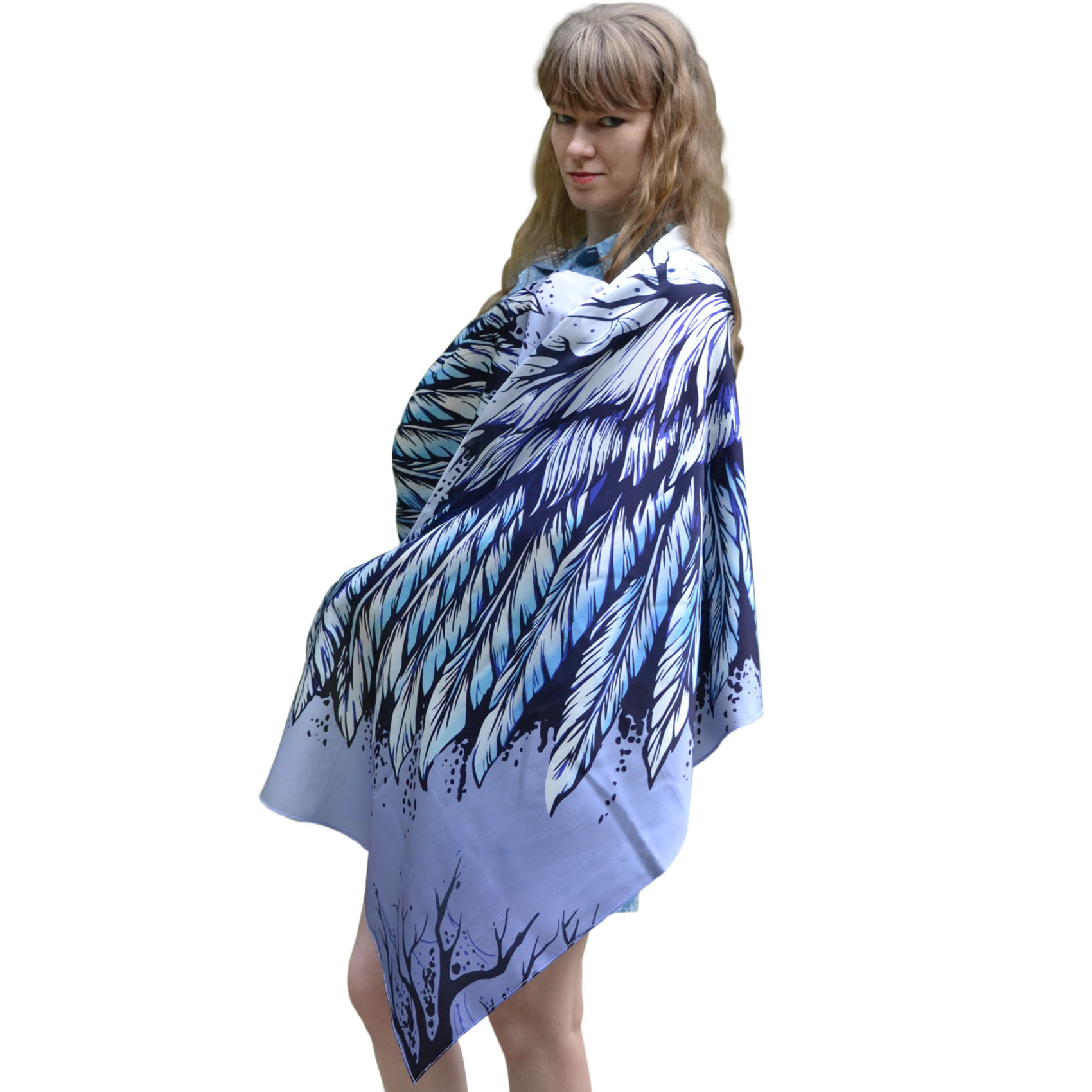 Angel Blue Wings – cotton scarf