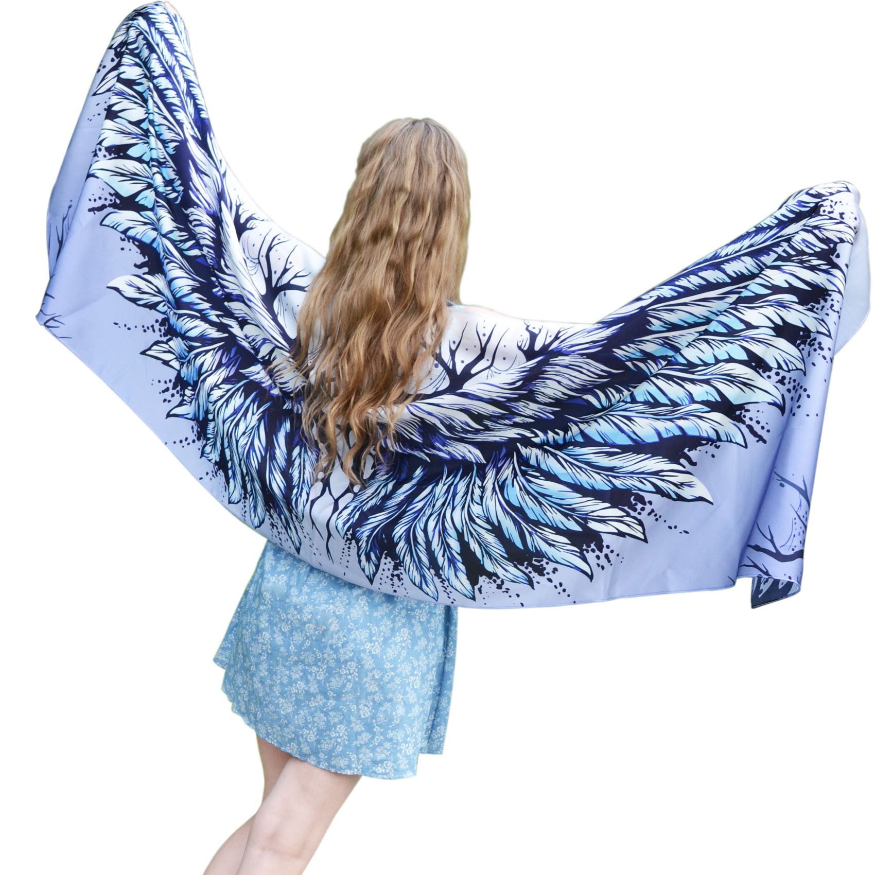 Angel Blue Wings – cotton scarf