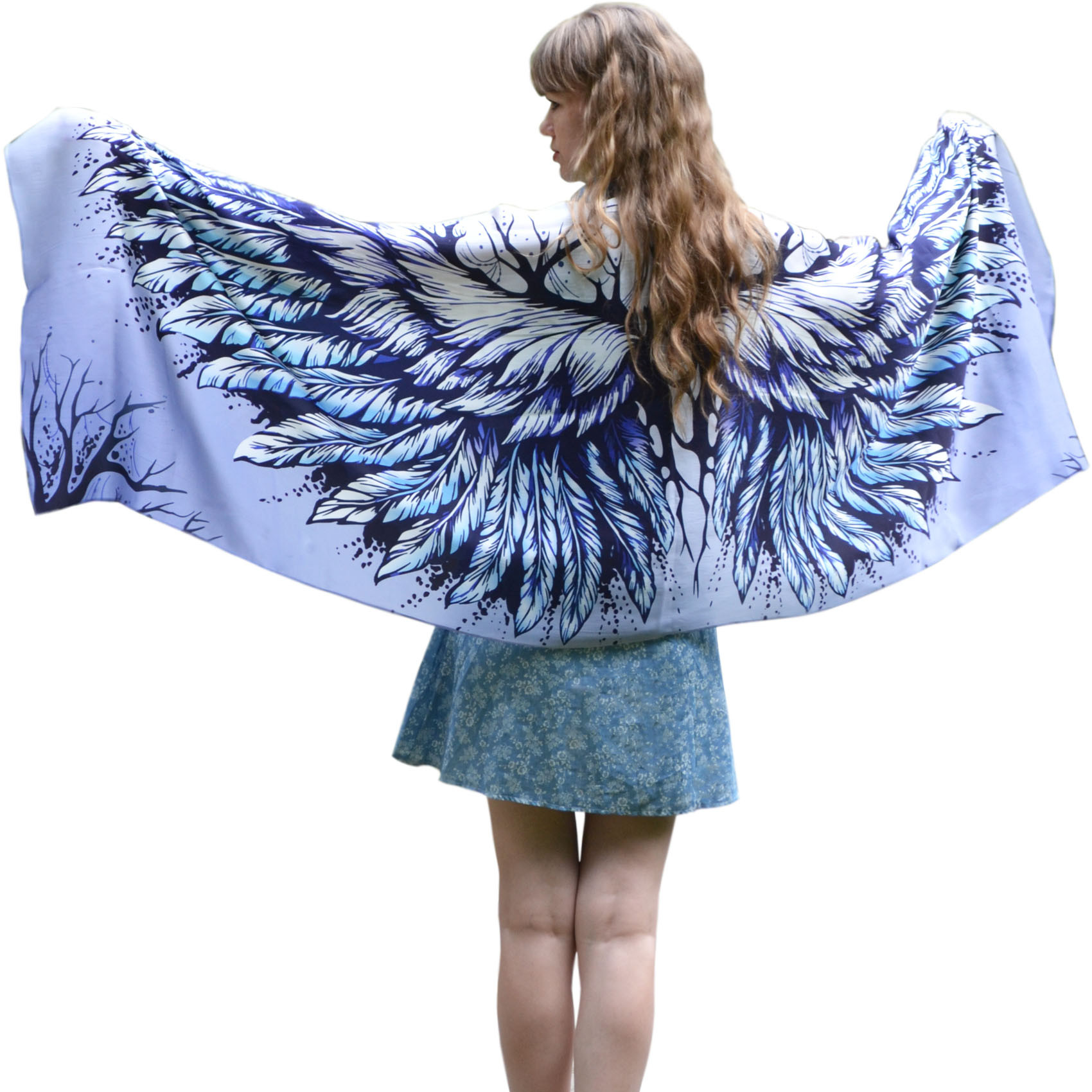 Angel Blue Wings – cotton scarf