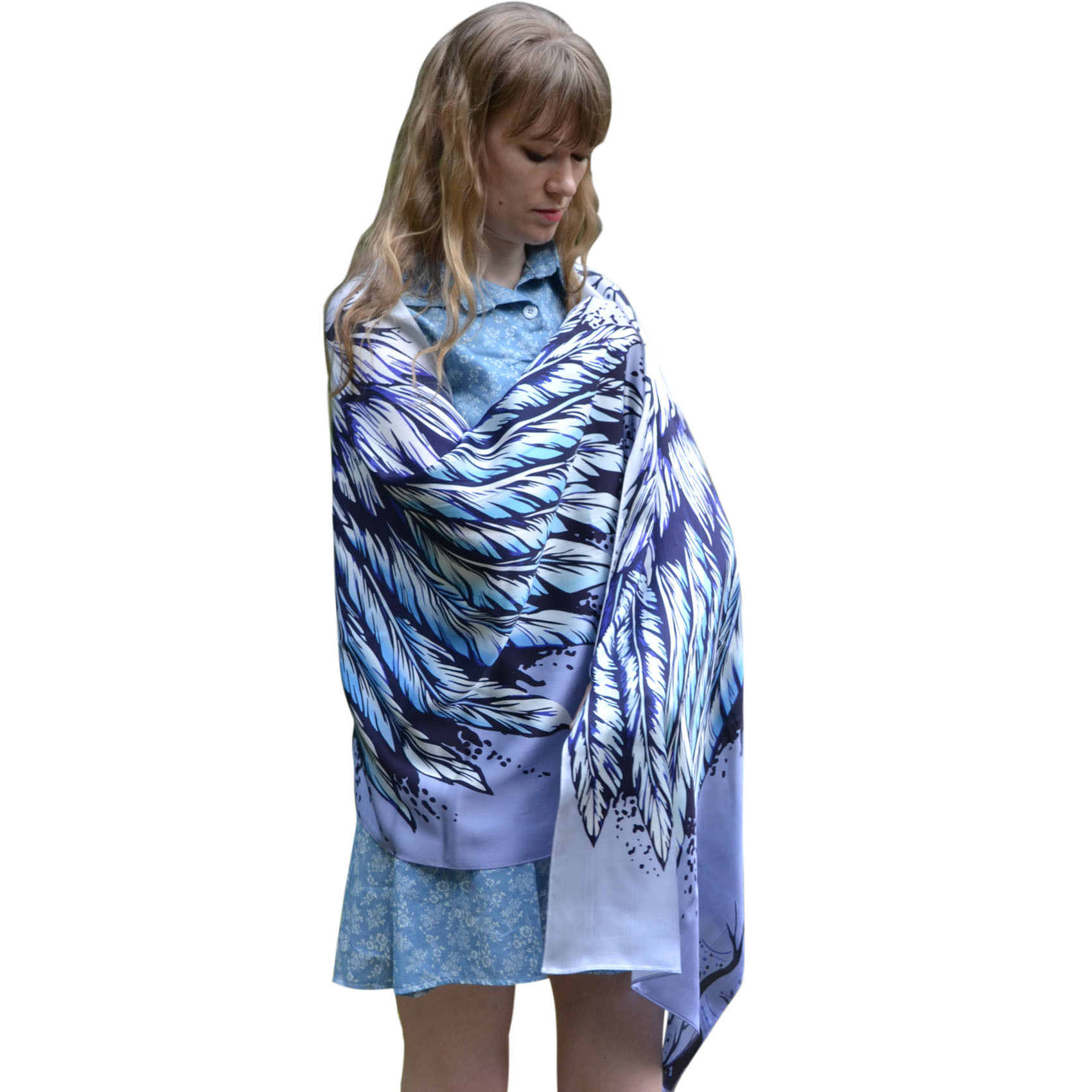 Angel Blue Wings – cotton scarf