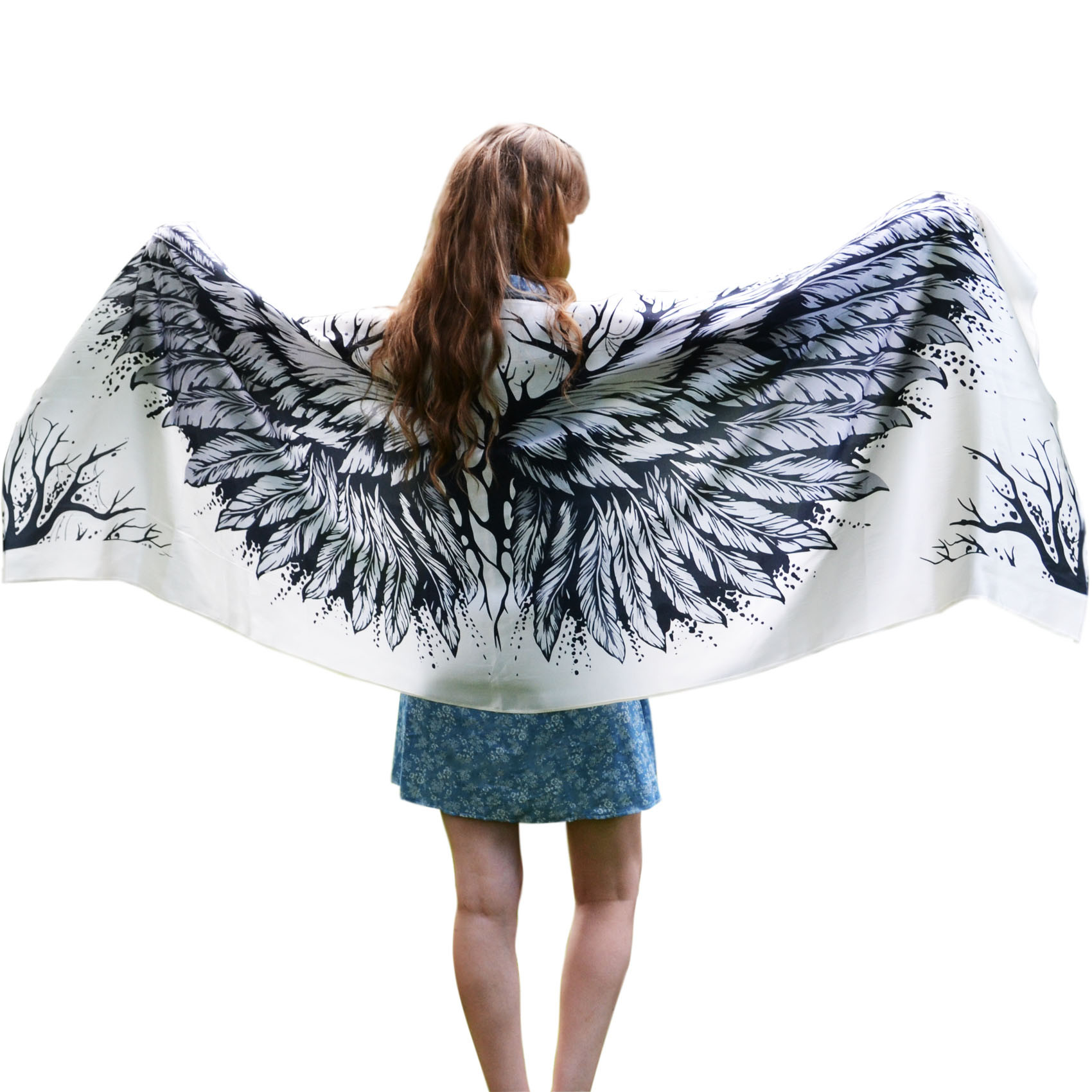 White Angel Wings – cotton shawl