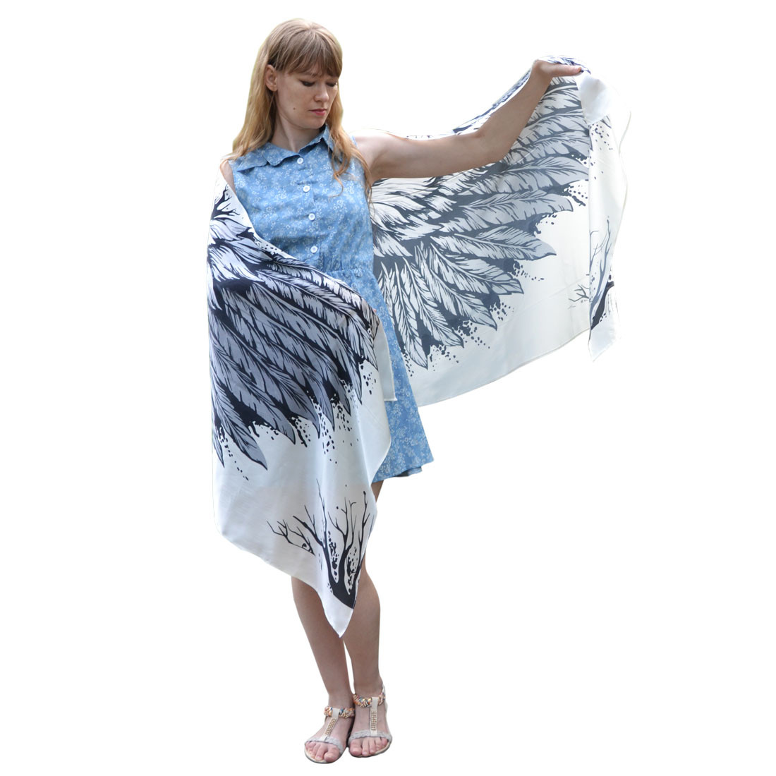 White Angel Wings – cotton shawl
