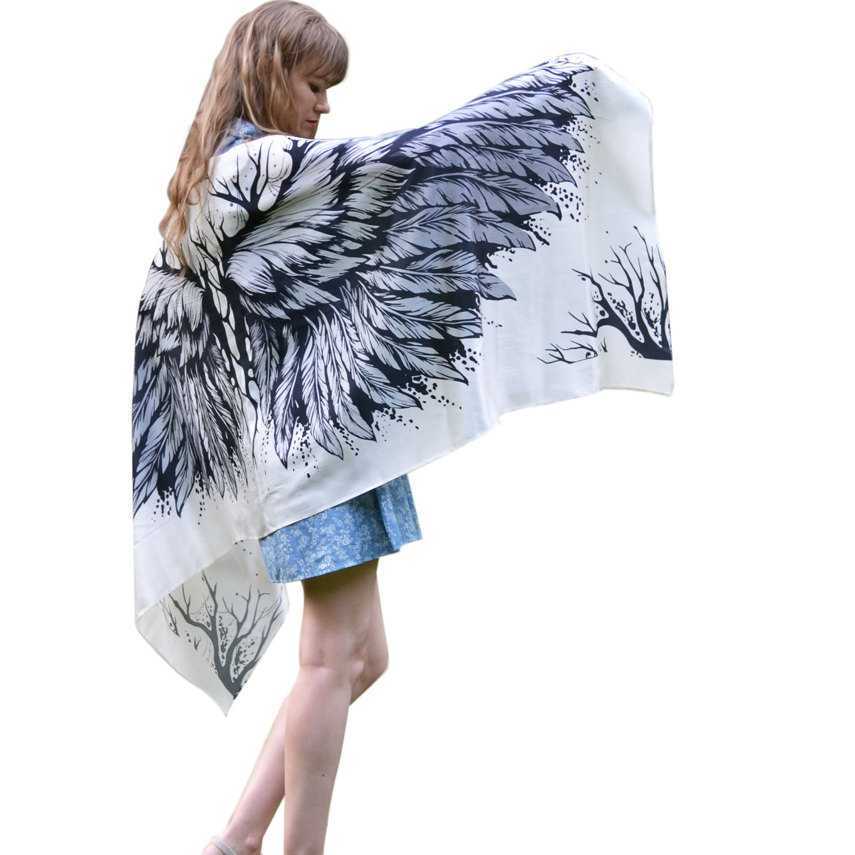 White Angel Wings – cotton shawl