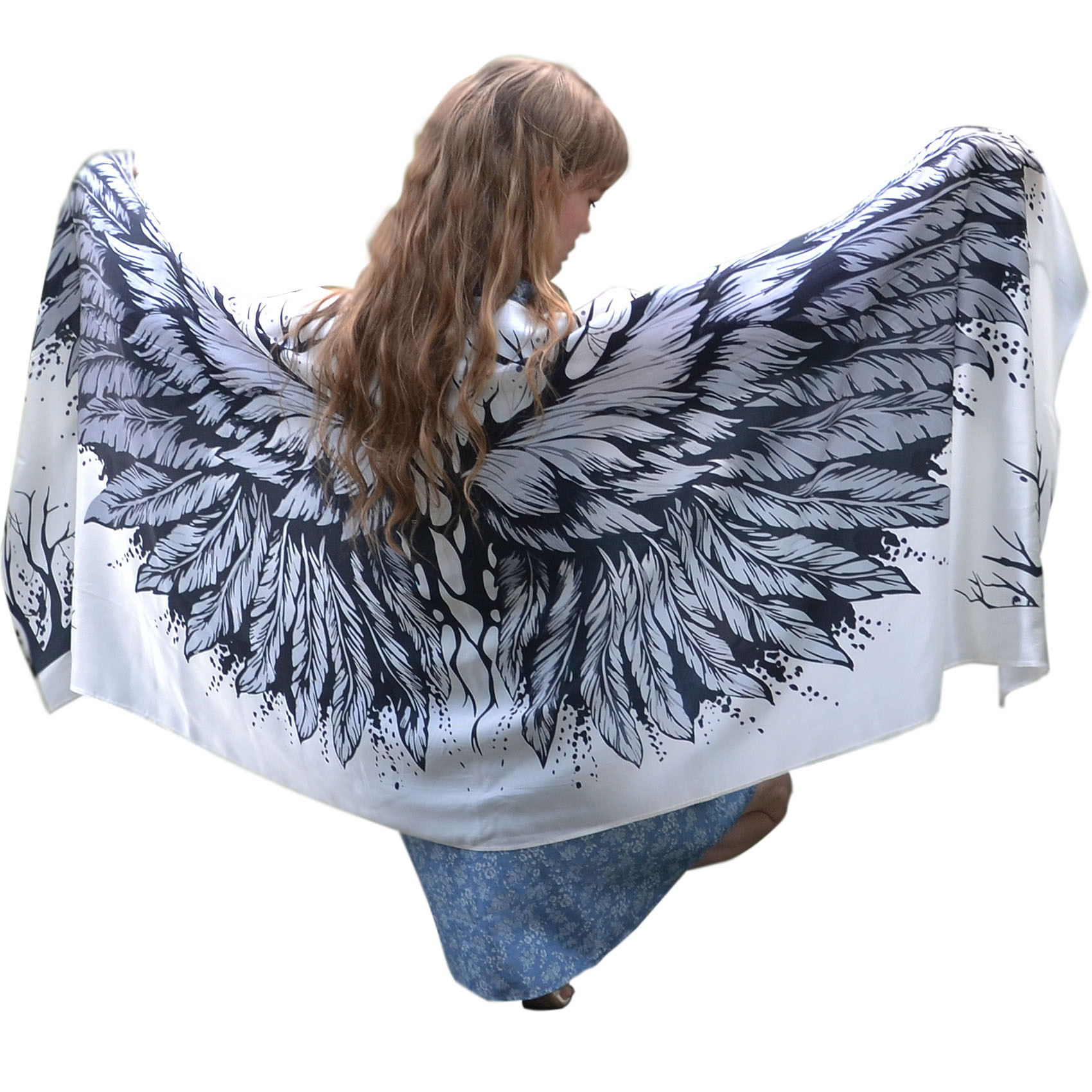 White Angel Wings – cotton shawl