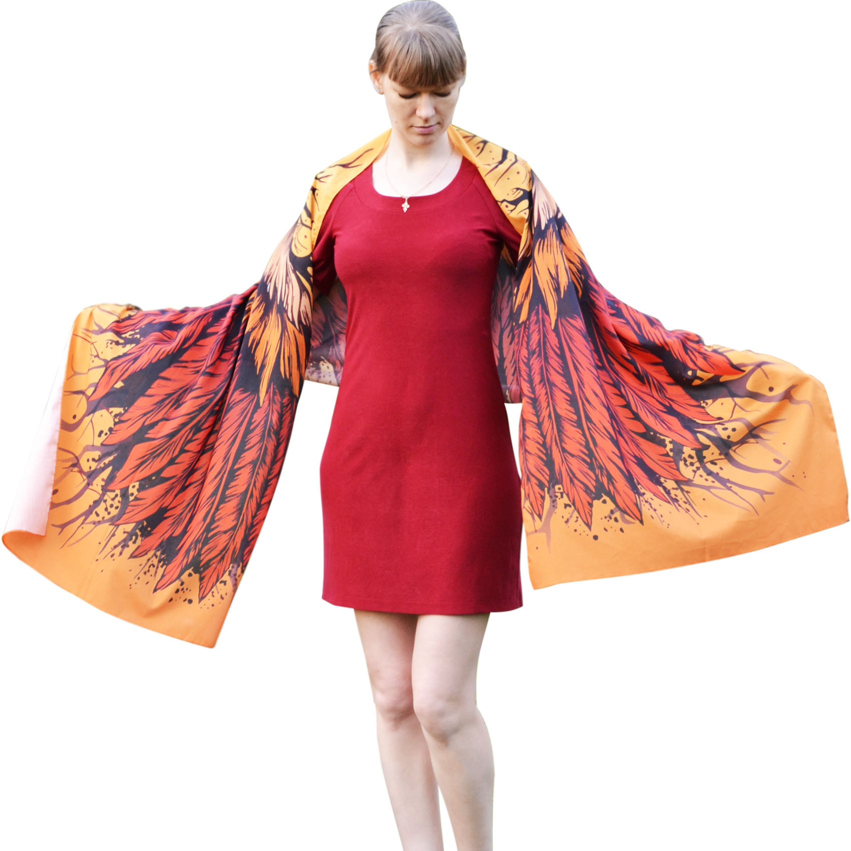 Orange scarves wings