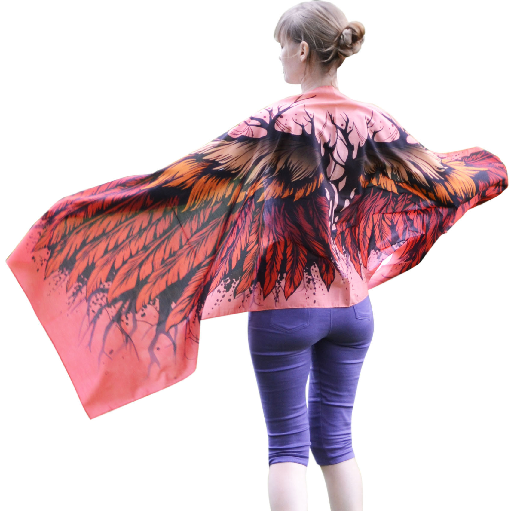 Red Wings – silk scarf