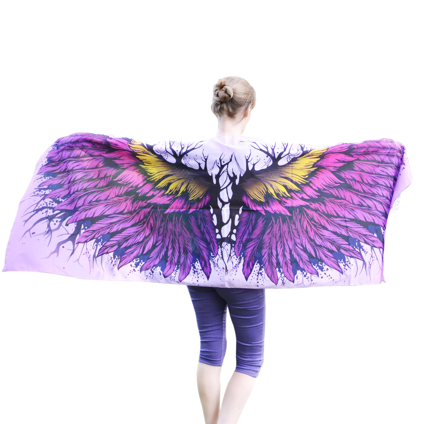 Purple women's silk maxi scarf