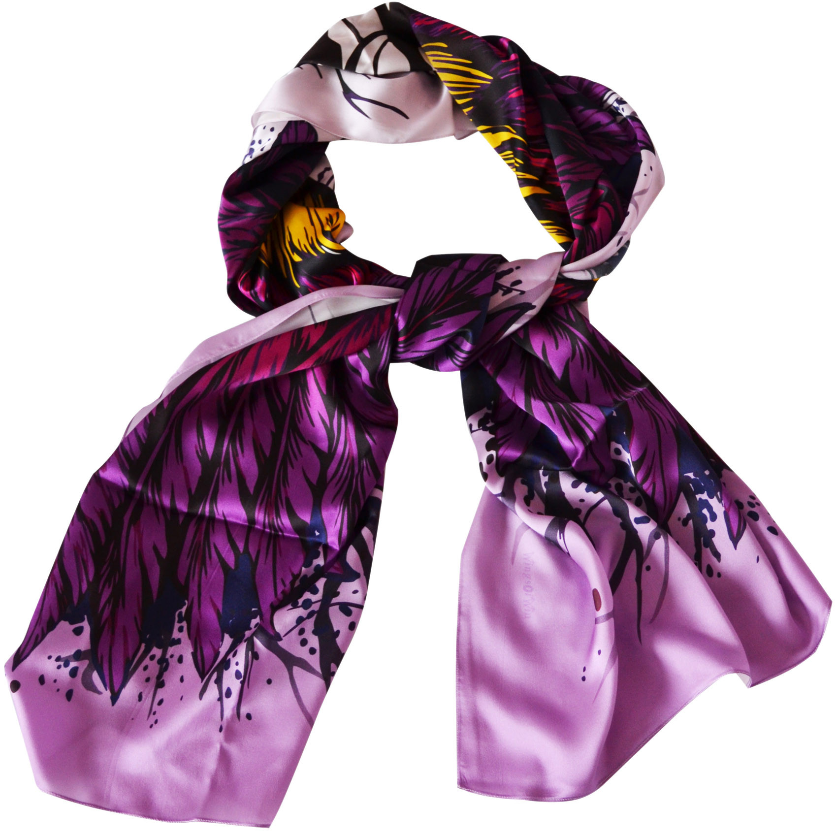 Purple women's silk maxi scarf
