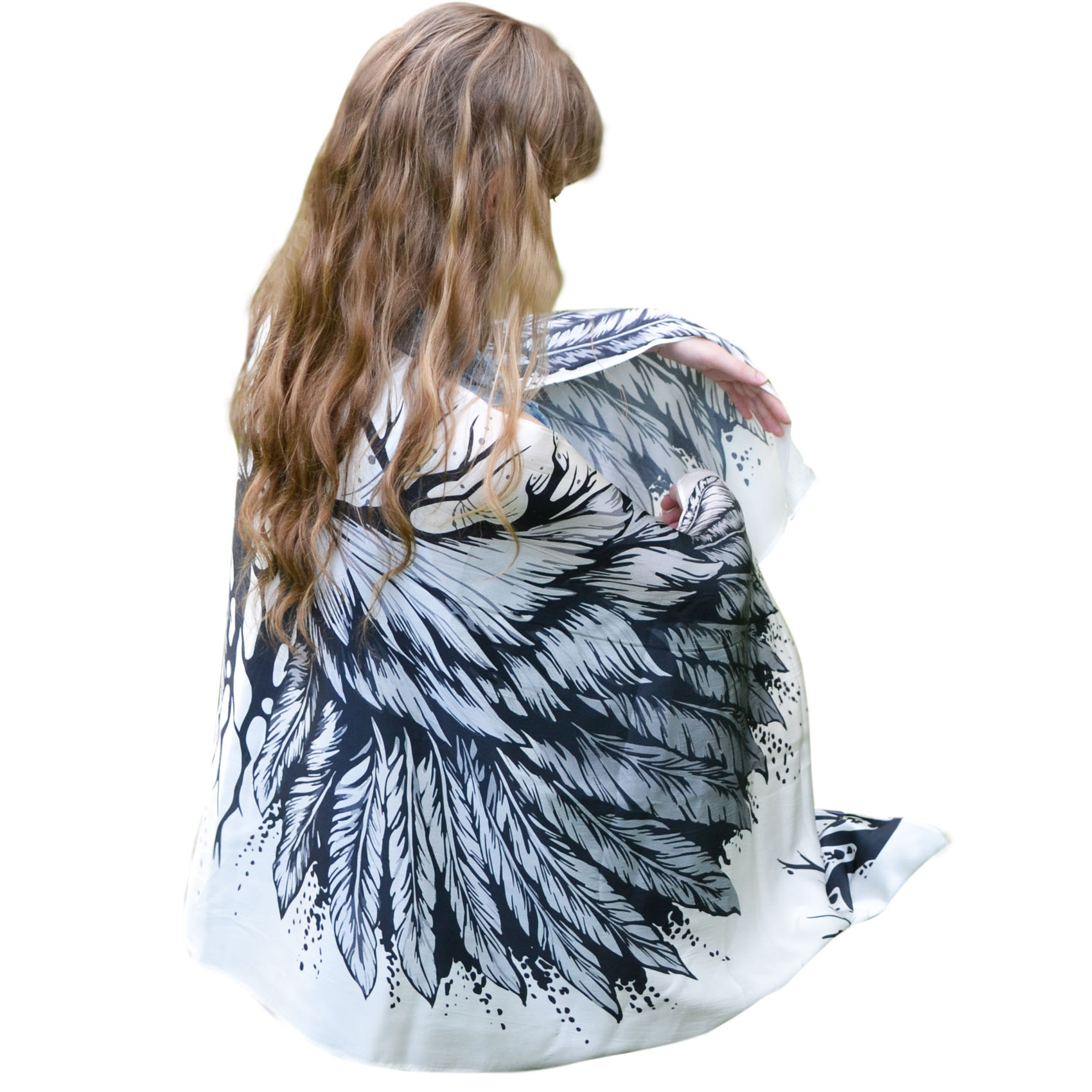White angel wings scarf
